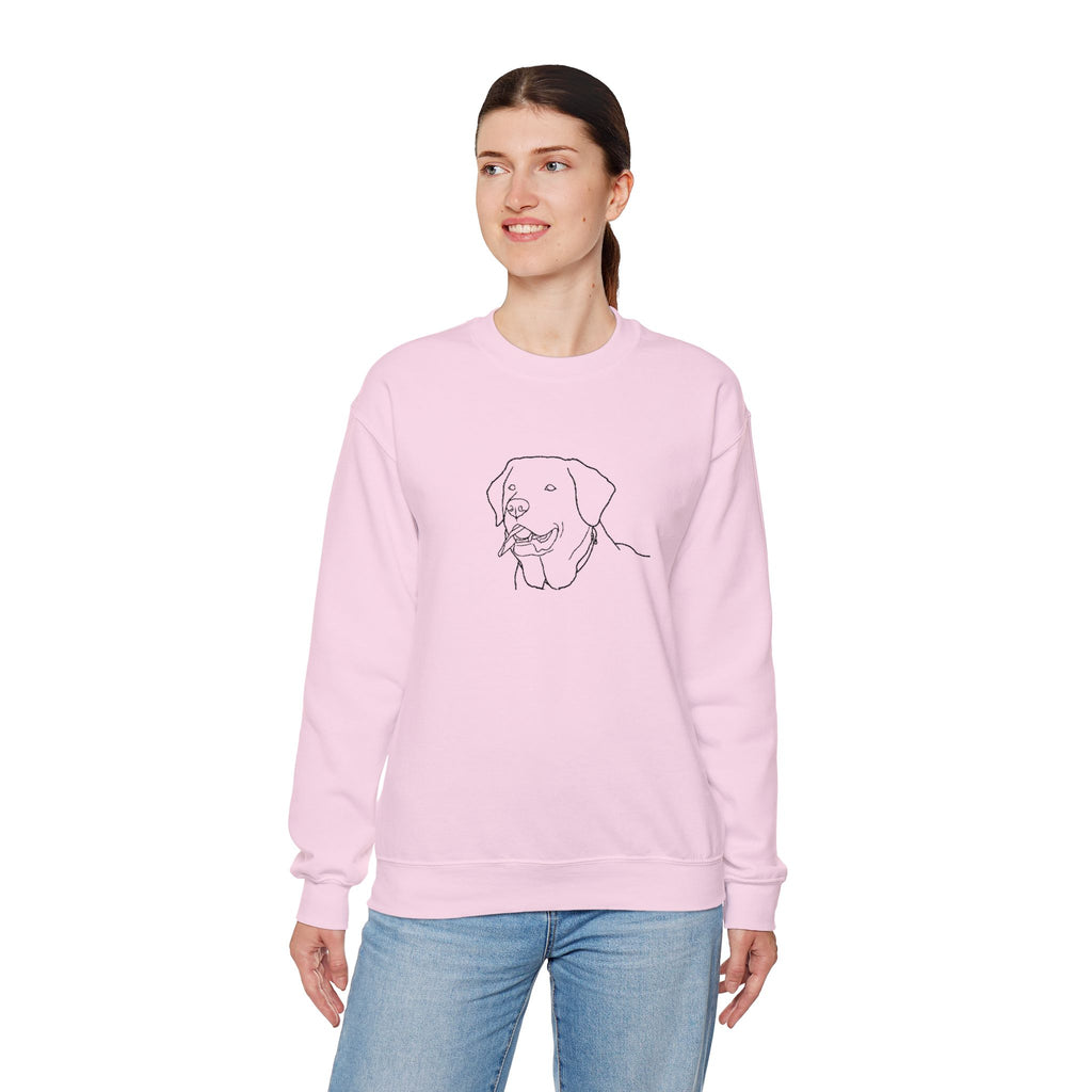 Labrador Love Graphic Crewneck Sweatshirt-Minimal Line Art
