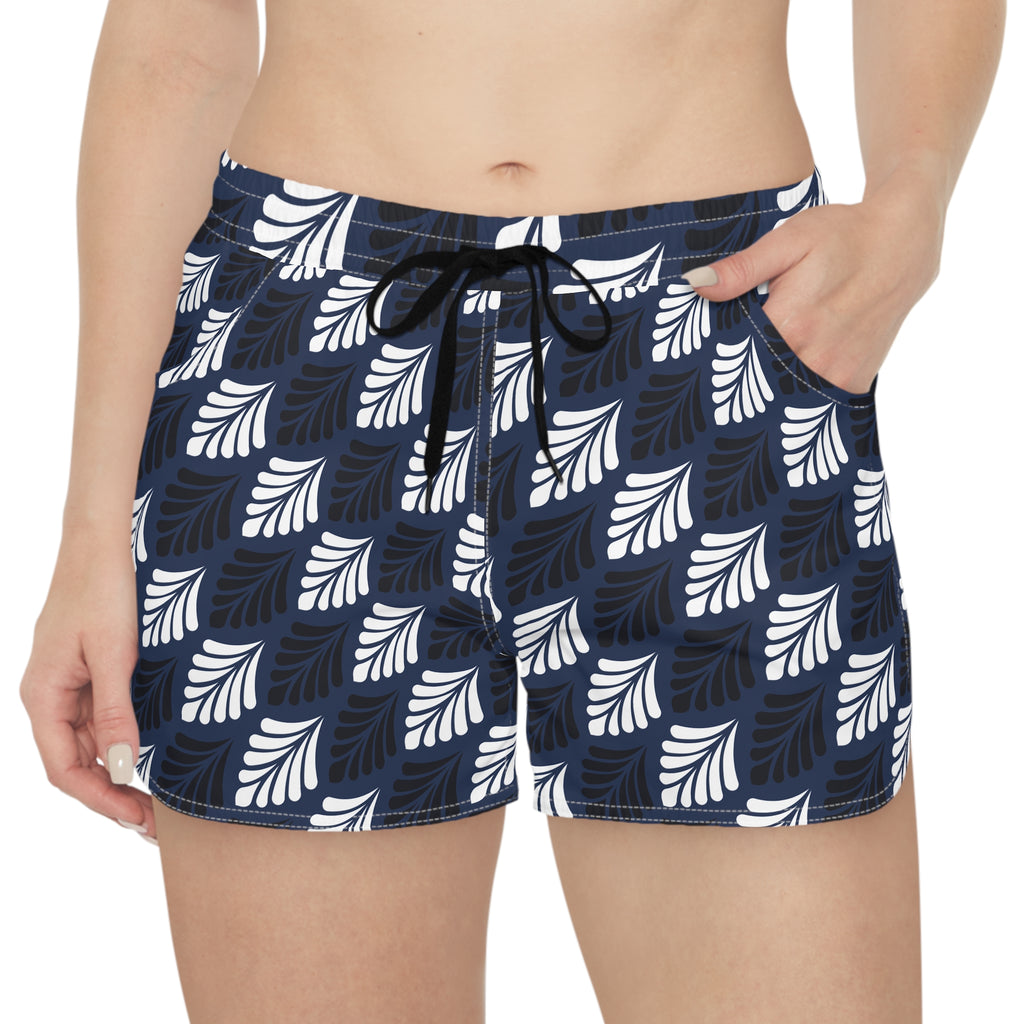 Midnight Palm Women’s Lounge Shorts-Chic Swim & Surf Shorts