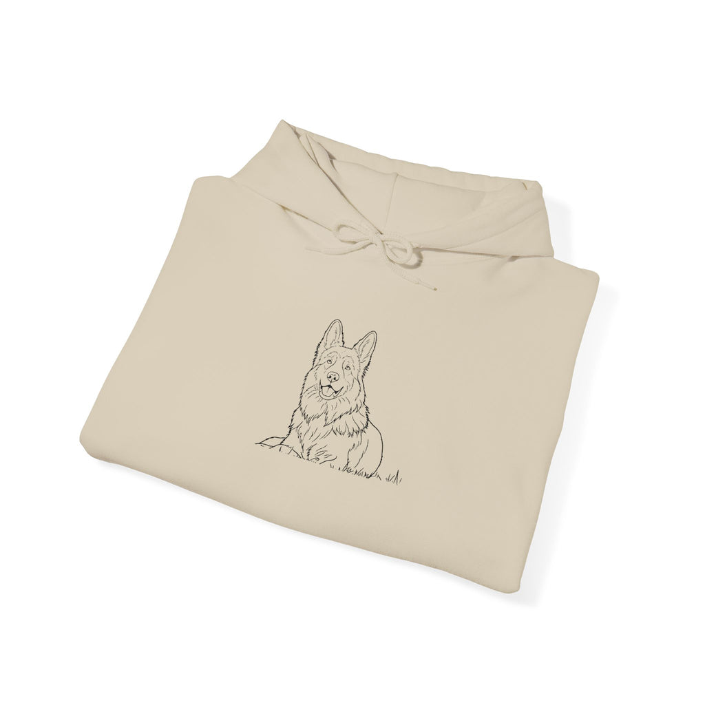The Shepherd’s Watch Comfort Hoodie  - Minimalist Dog Line Art