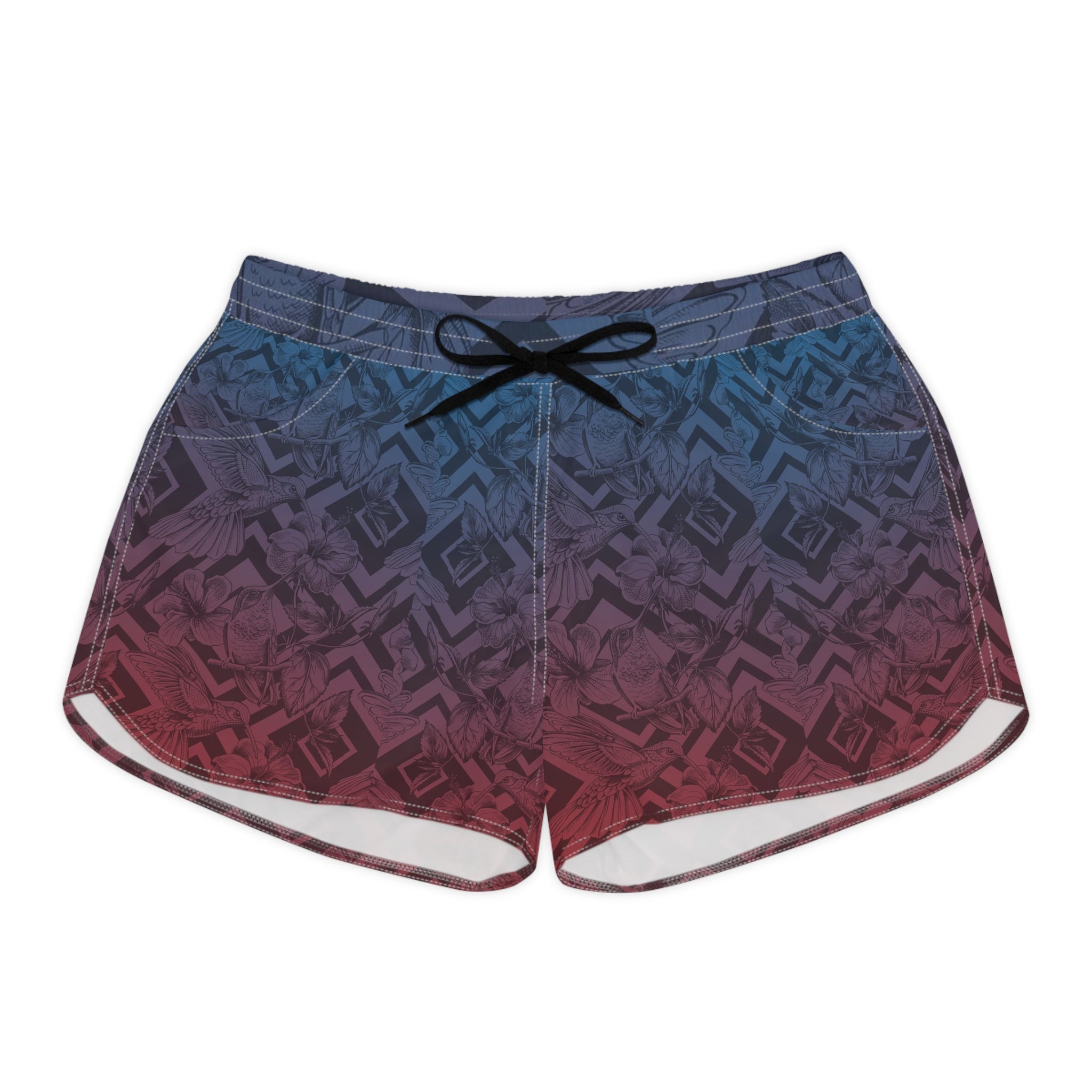 Tropical Twilight Hummingbird Stylish Womens Swim Shorts & Surf Ready Beachwear