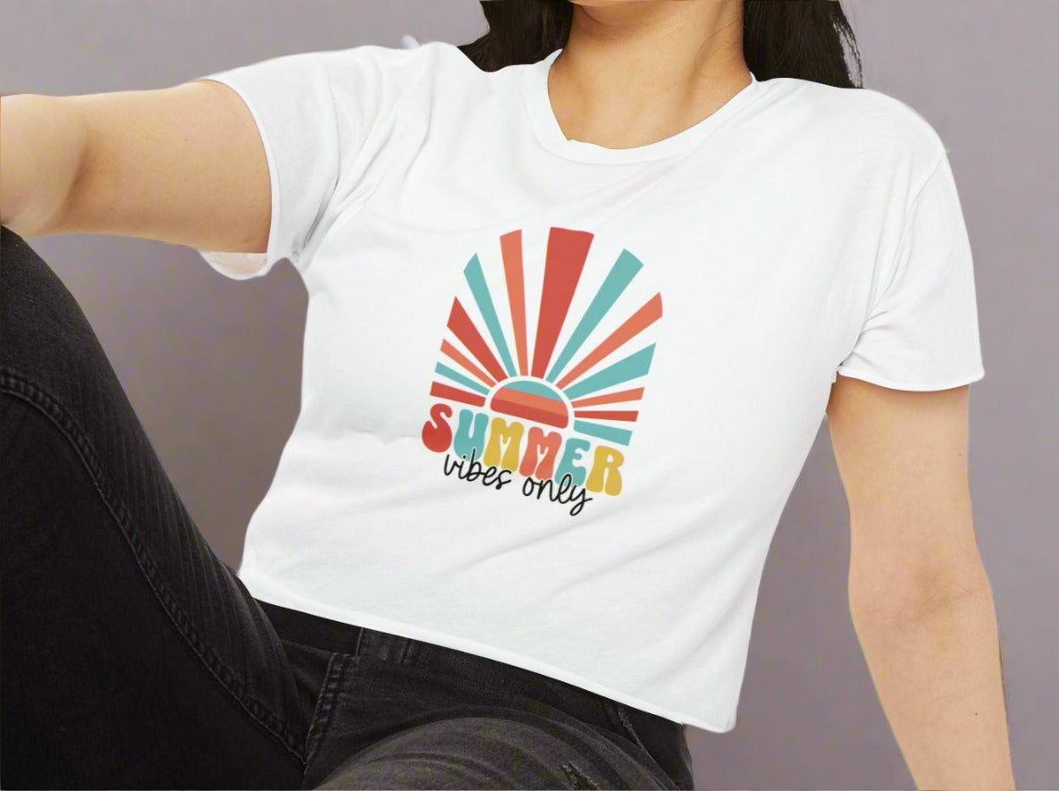 Summer Vibes Only Women's Festival Crop Tee