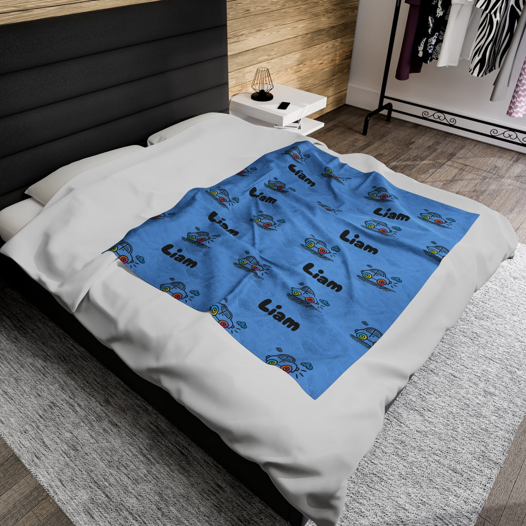 Customizable Velveteen Plush Blanket for boys