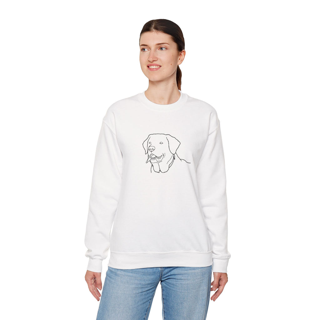 Labrador Love Graphic Crewneck Sweatshirt-Minimal Line Art