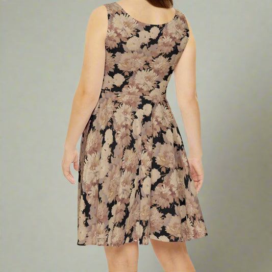 Floral Elegance Retro Skater Dress