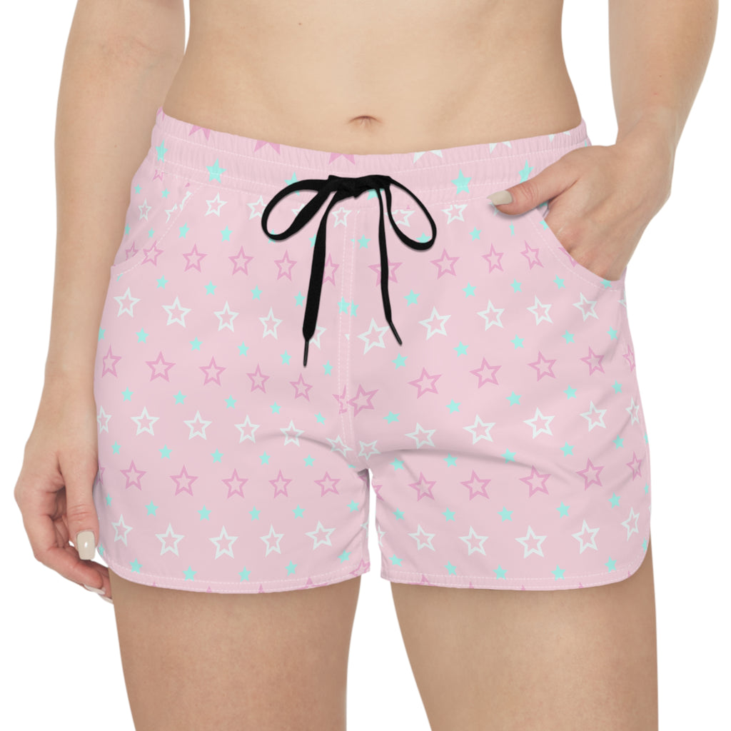 Pink Starry Lounge Shorts — Women's Cute Sleep & Casual Shorts
