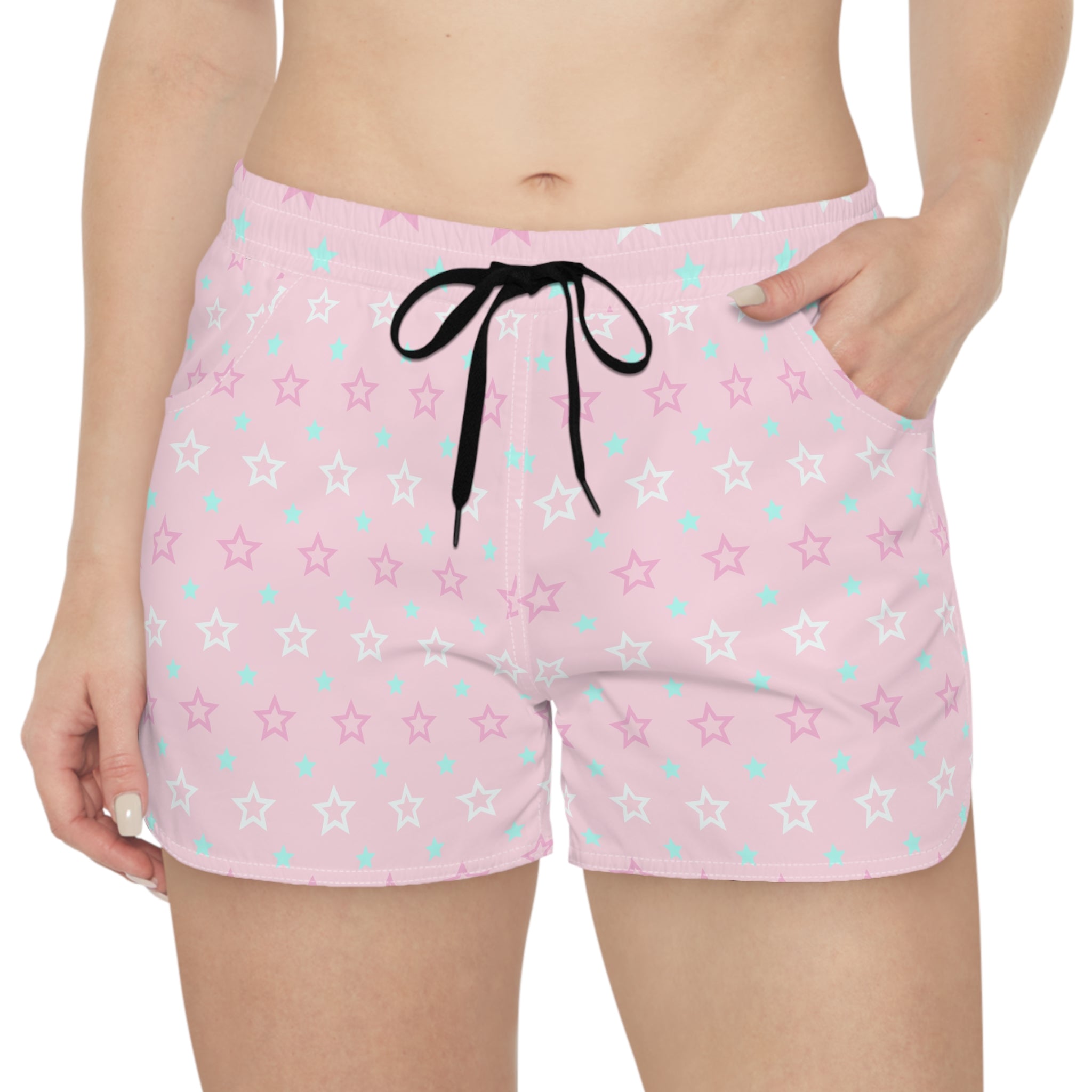 Pink Starry Lounge Shorts — Women's Cute Sleep & Casual Shorts