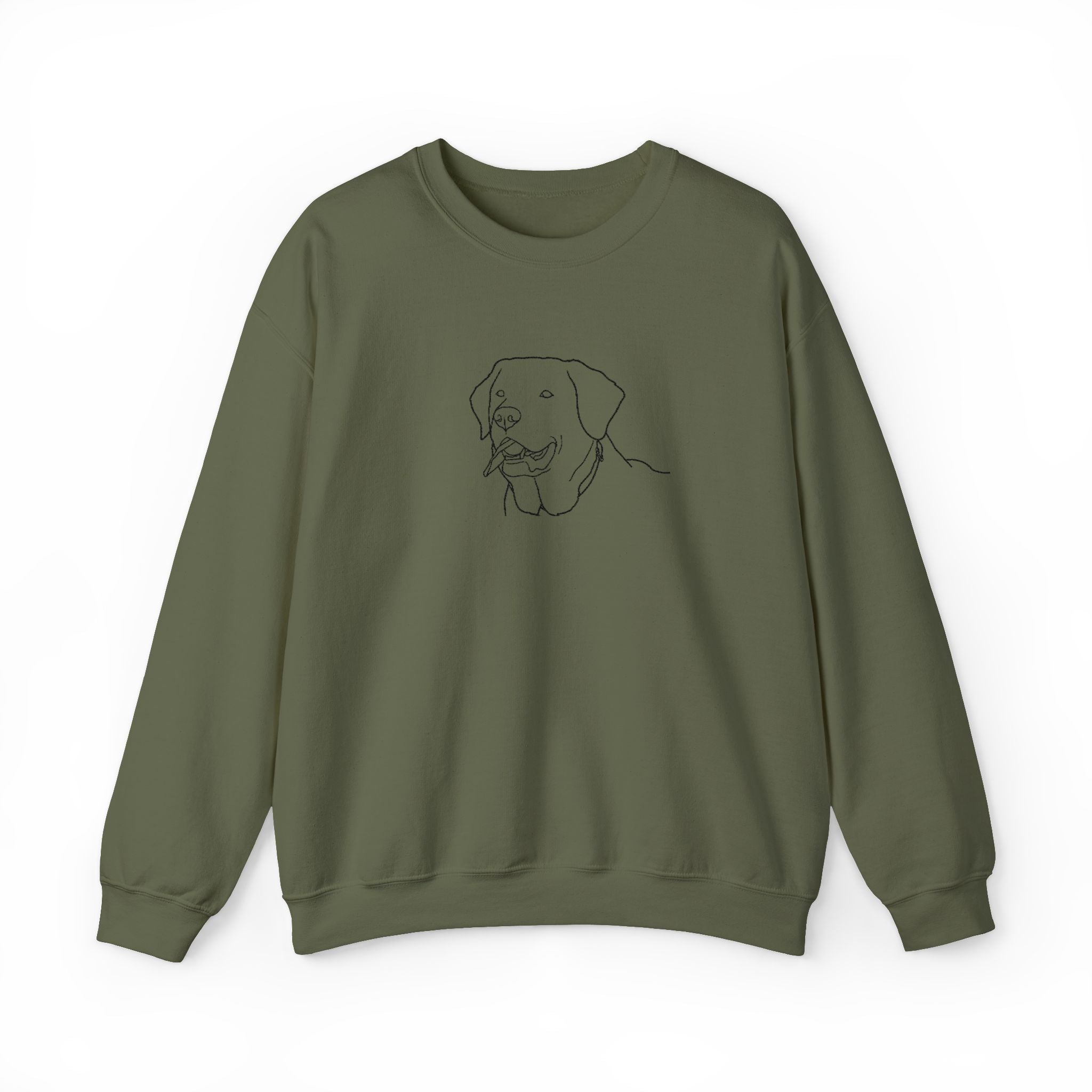 Labrador Love Graphic Crewneck Sweatshirt-Minimal Line Art