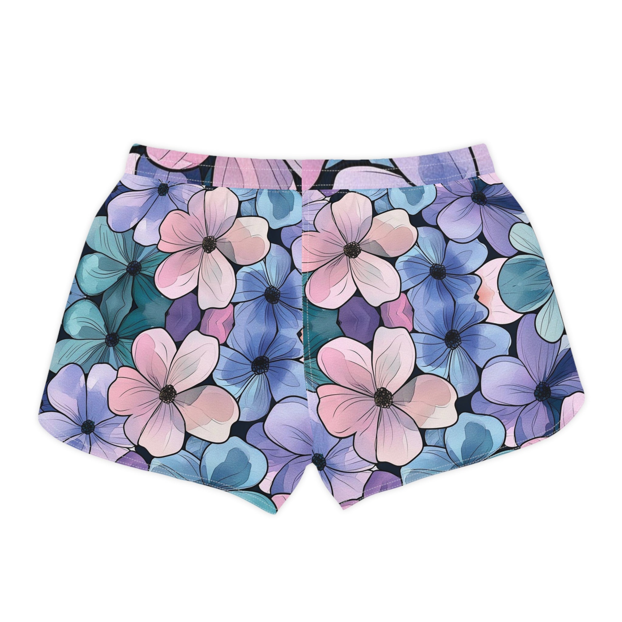 Floral Pastel Lounge Shorts — Women's Casual Flower Print Beach Shorts