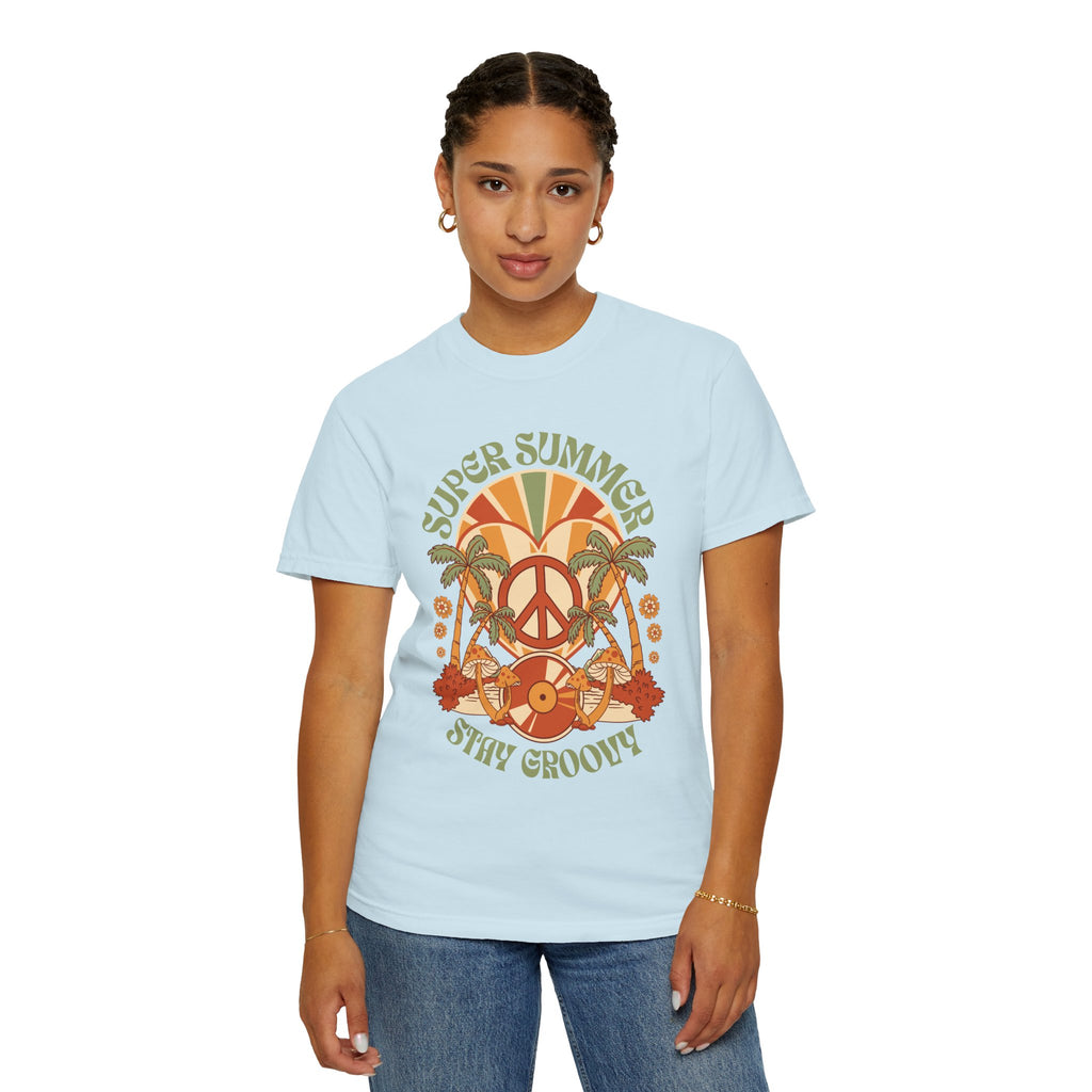Super Summer Groovy Tee – Peace, Palms & Retro Vibes