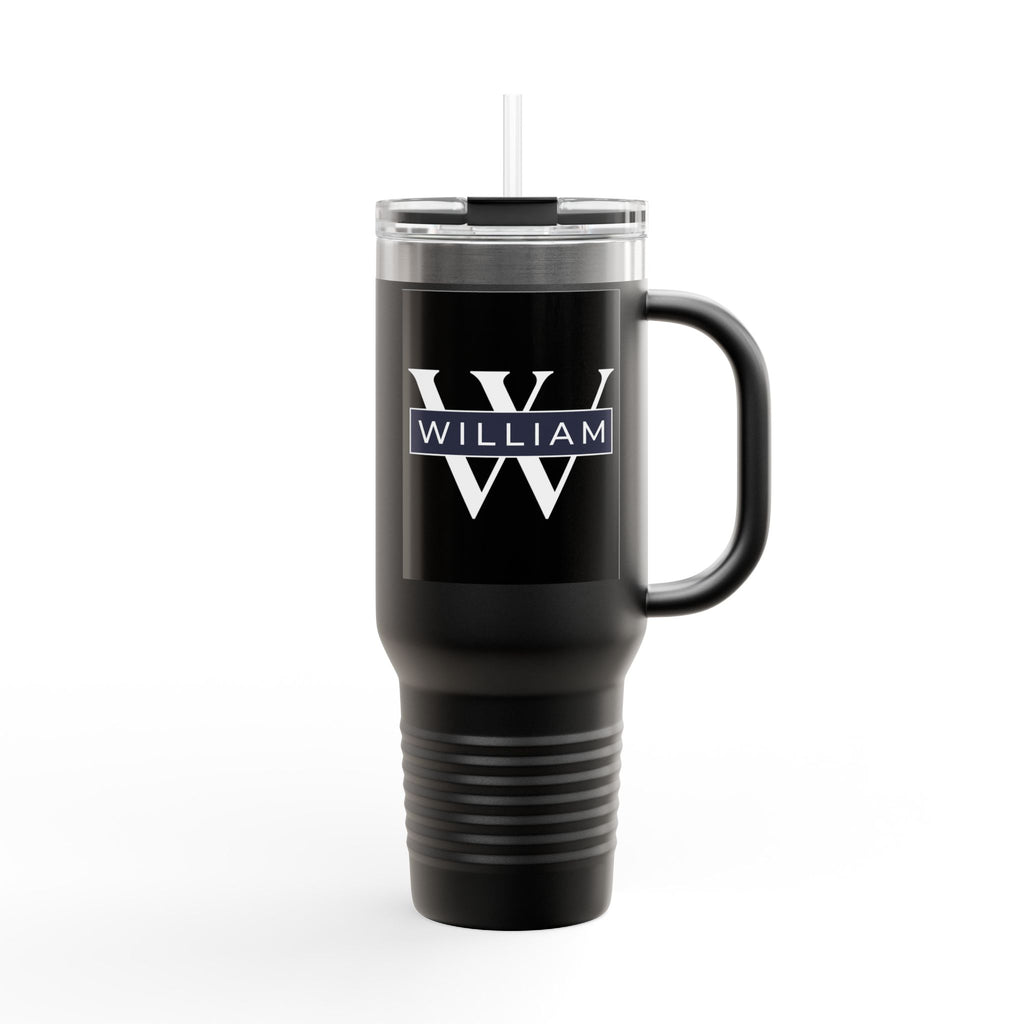 Personalized Custom Tumbler with Initials, Handle & Straw  40oz