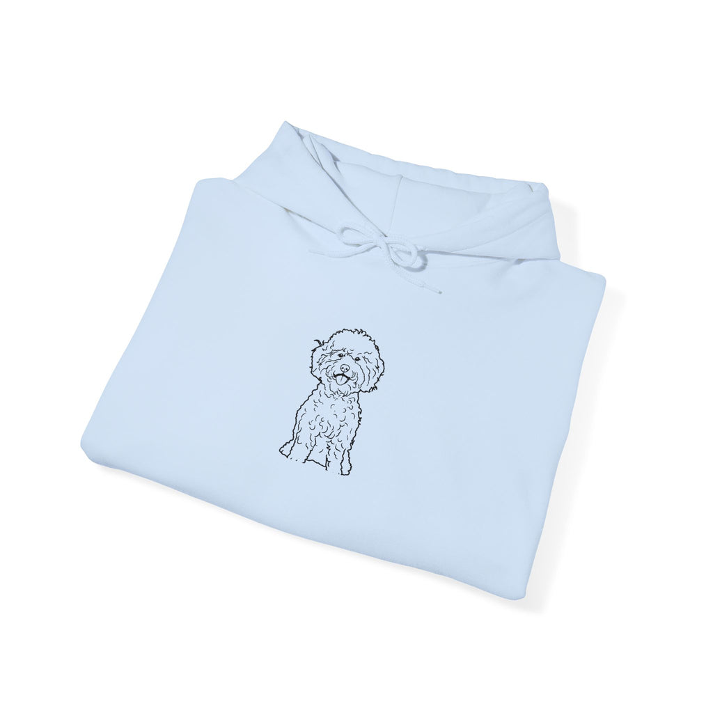 Doodle Poodle Hoodie — Minimal Cute Dog Sketch Pullover