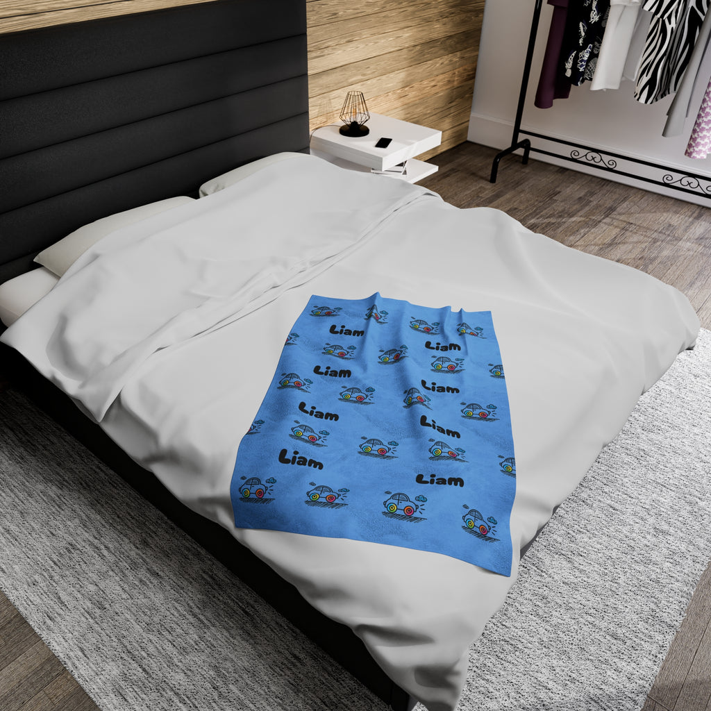 Customizable Velveteen Plush Blanket for boys