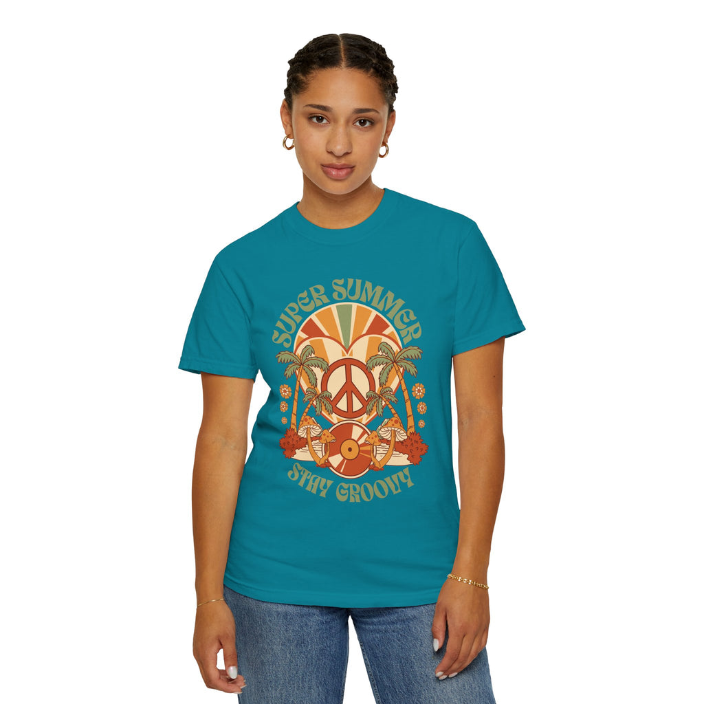 Super Summer Groovy Tee – Peace, Palms & Retro Vibes