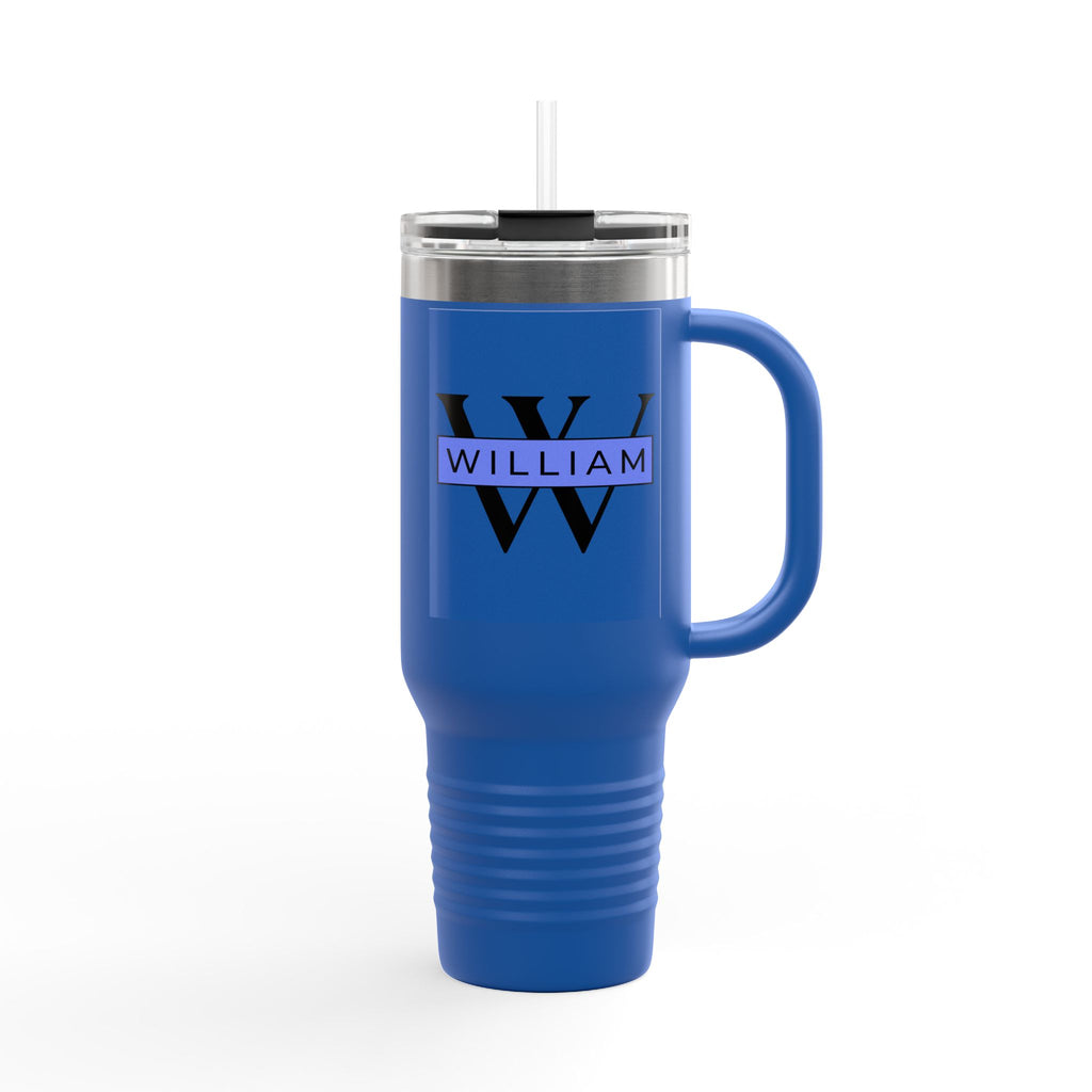 Personalized Custom Tumbler with Initials, Handle & Straw  40oz