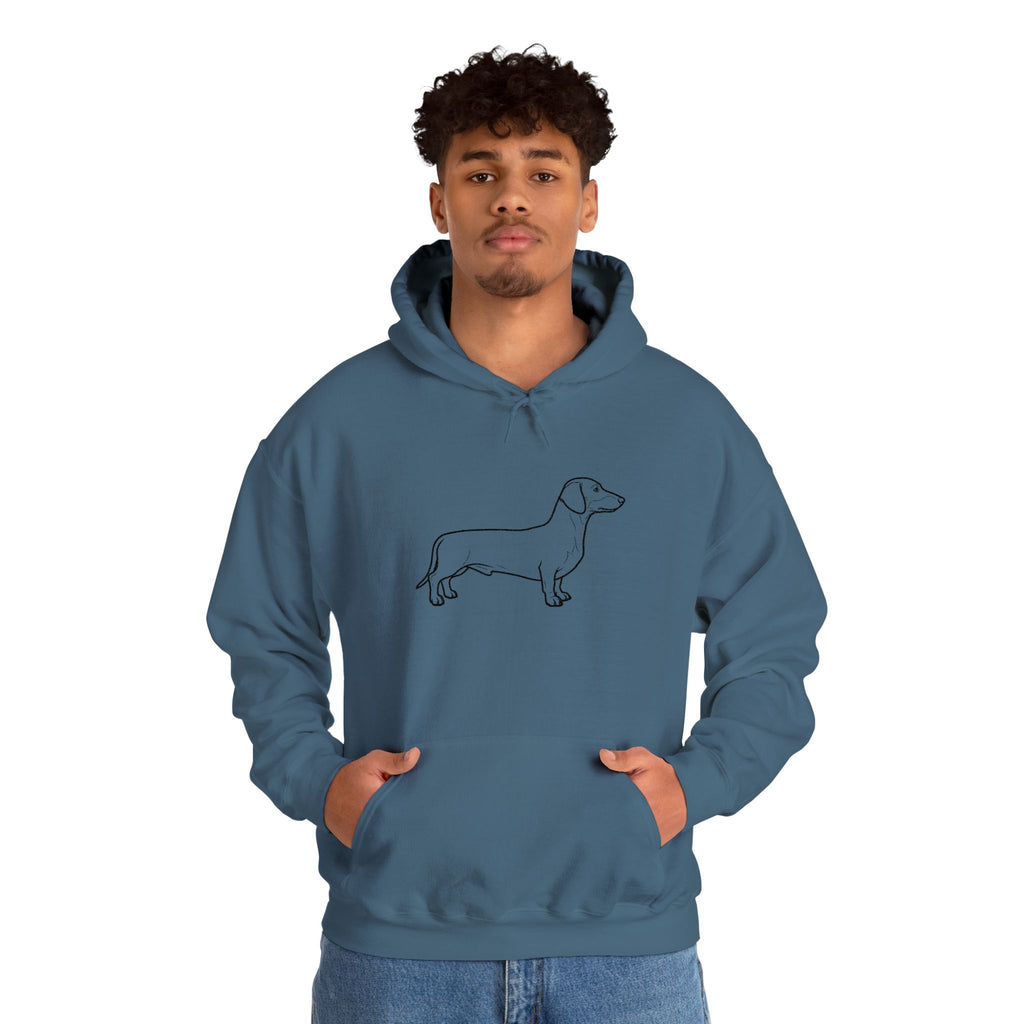 Dachshund Outline Hoodie — Minimalist Wiener Dog Sweatshirt