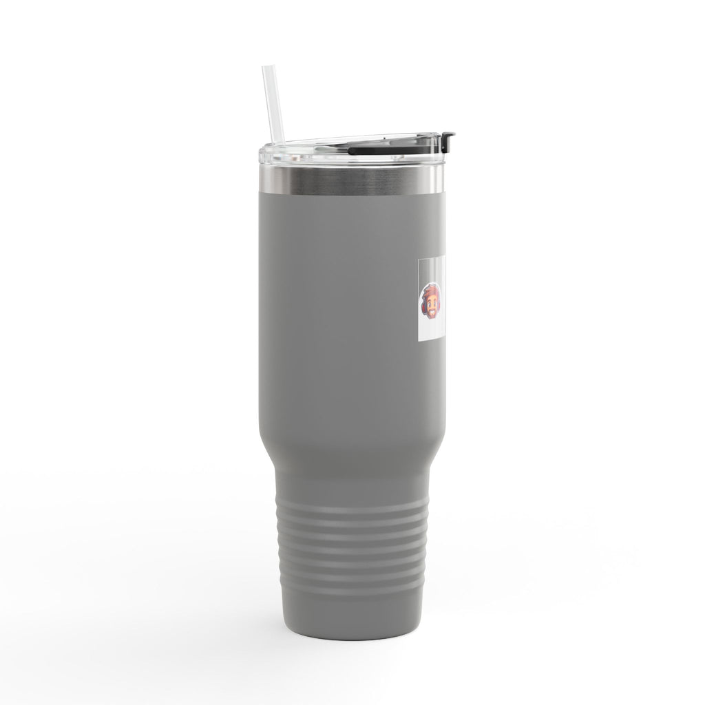Custom Insulated Coffee Tumbler with Logo, Handle & Straw-Office Business Card Tumbler
