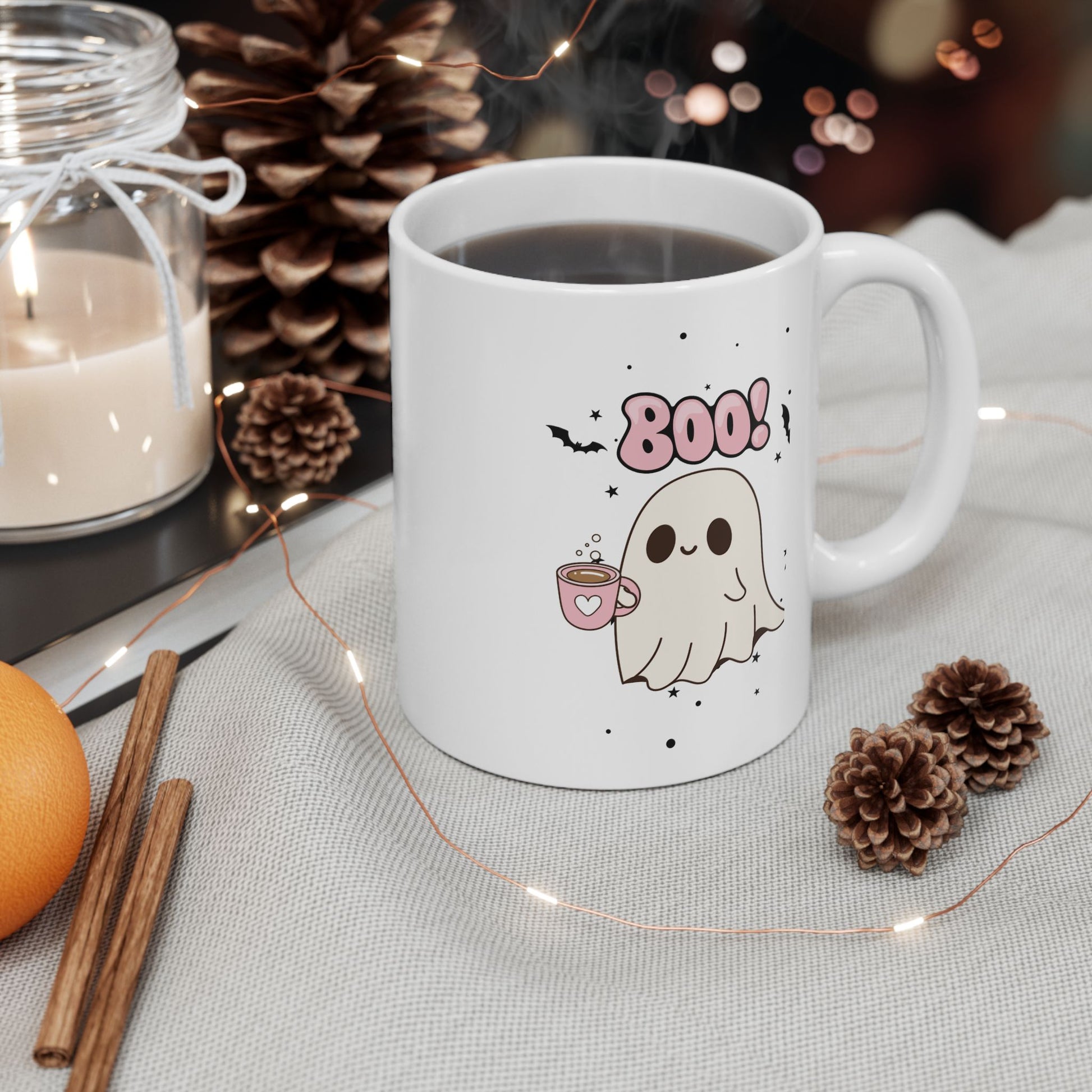 “Boo Brew” Halloween Mug – Cute Ghost Edition