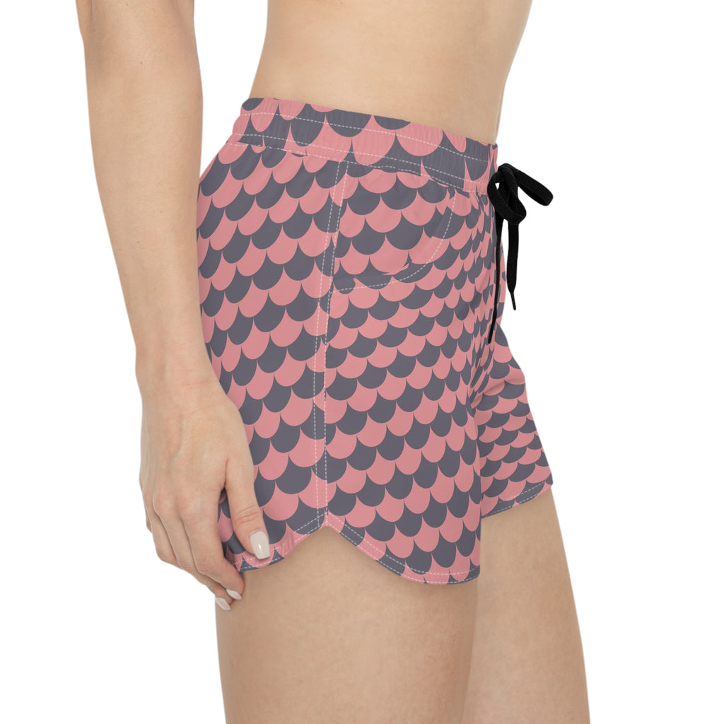 Blush Scale Women’s Beach Shorts-Chic Swim & Surf Shorts