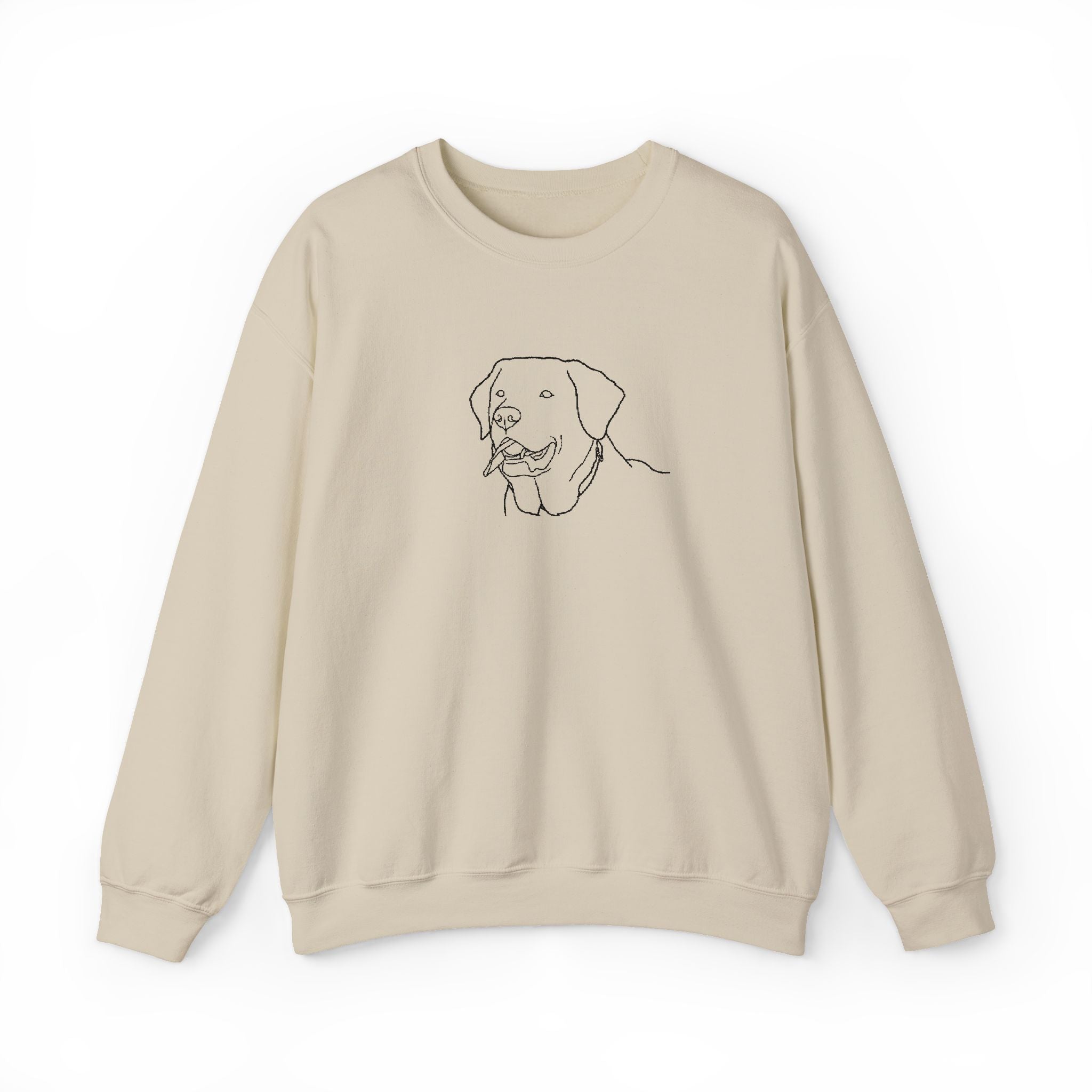 Labrador Love Graphic Crewneck Sweatshirt-Minimal Line Art