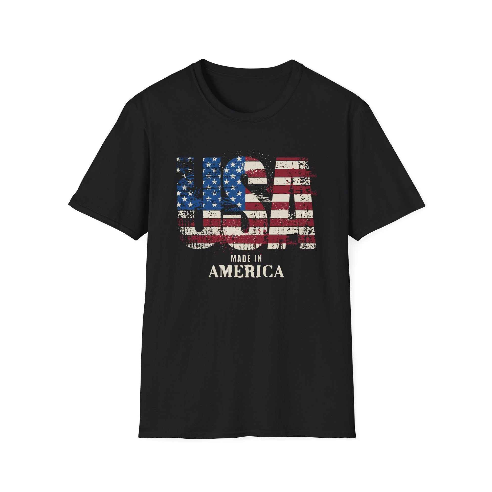 Made in America-American Flag Graphic Tee for the 4th of July