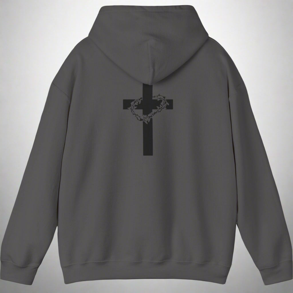 "He Is Risen" Cross & Crown of Thorns Christian Hoodie – Faith in Every Thread