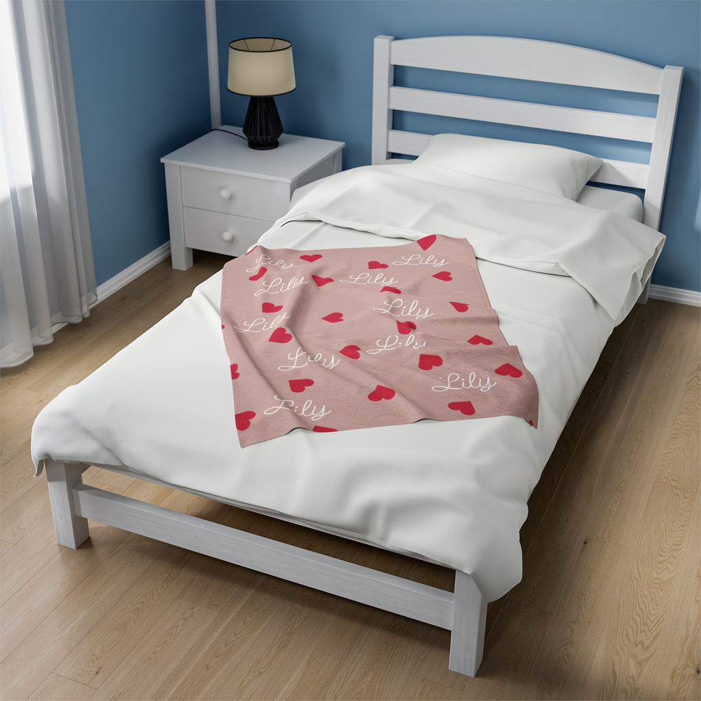 Customizable Velveteen Plush Blanket for girls