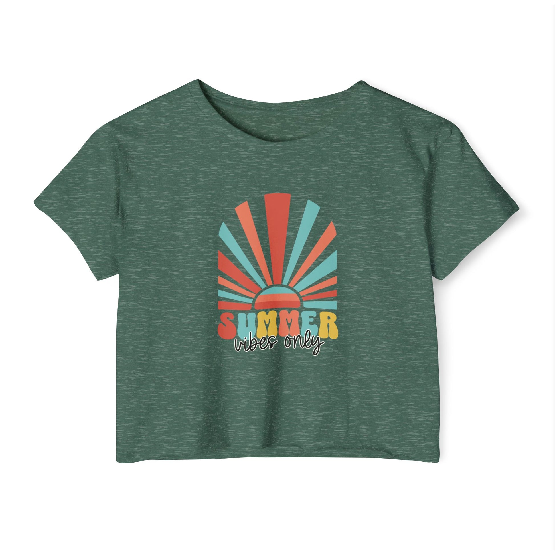 Summer Vibes Only Women's Festival Crop Tee