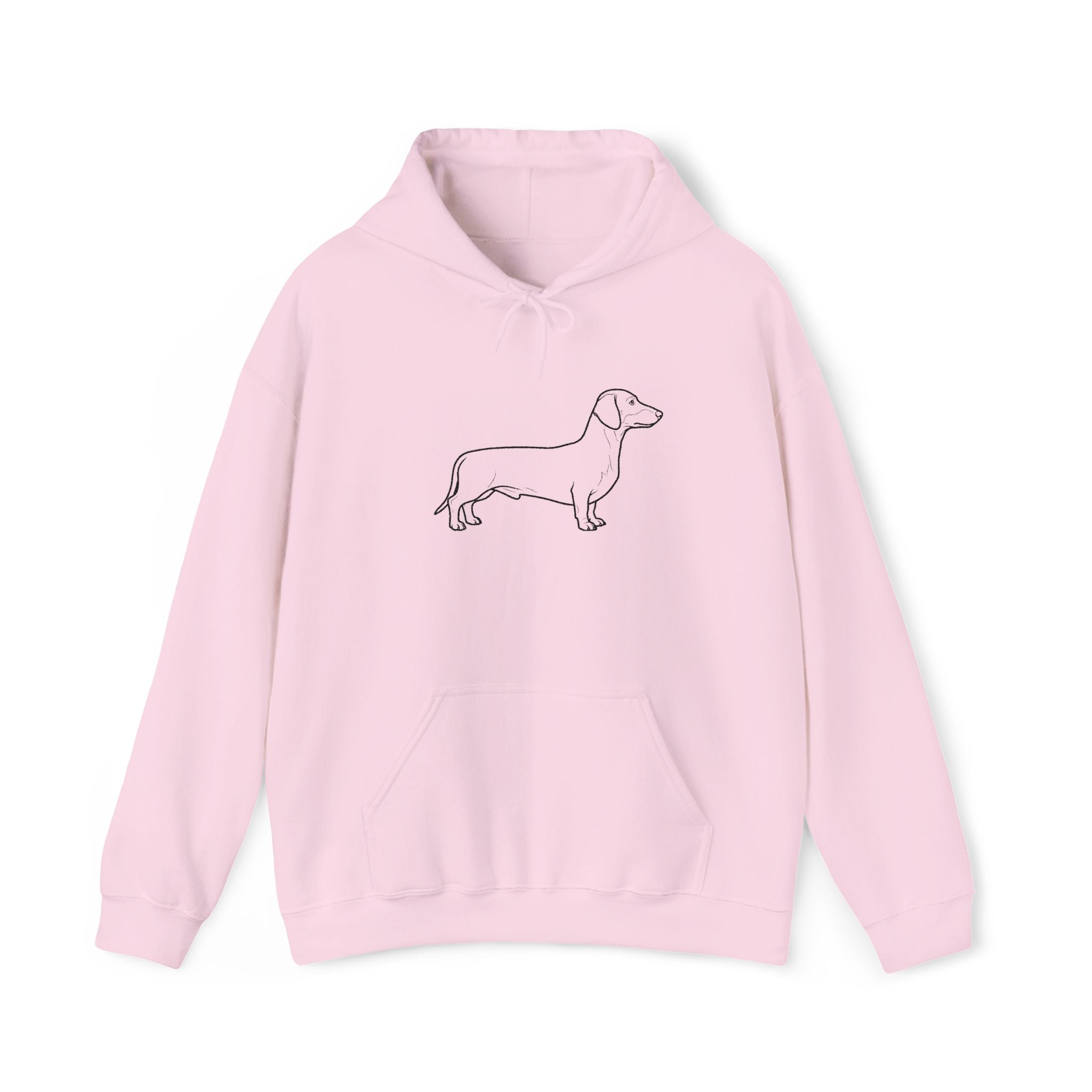 Dachshund Outline Hoodie — Minimalist Wiener Dog Sweatshirt