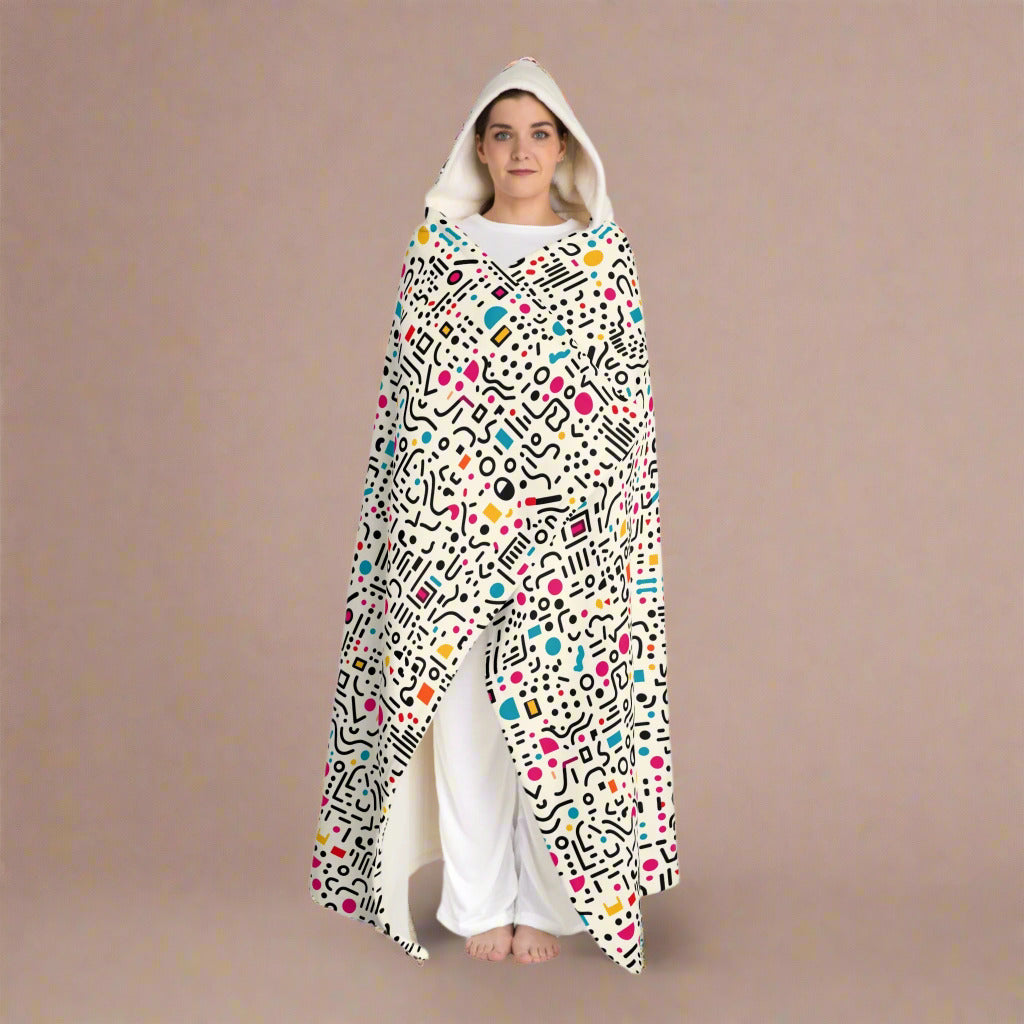 Unisex Hooded Sherpa Fleece Blanket