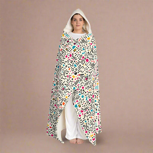Unisex Hooded Sherpa Fleece Blanket