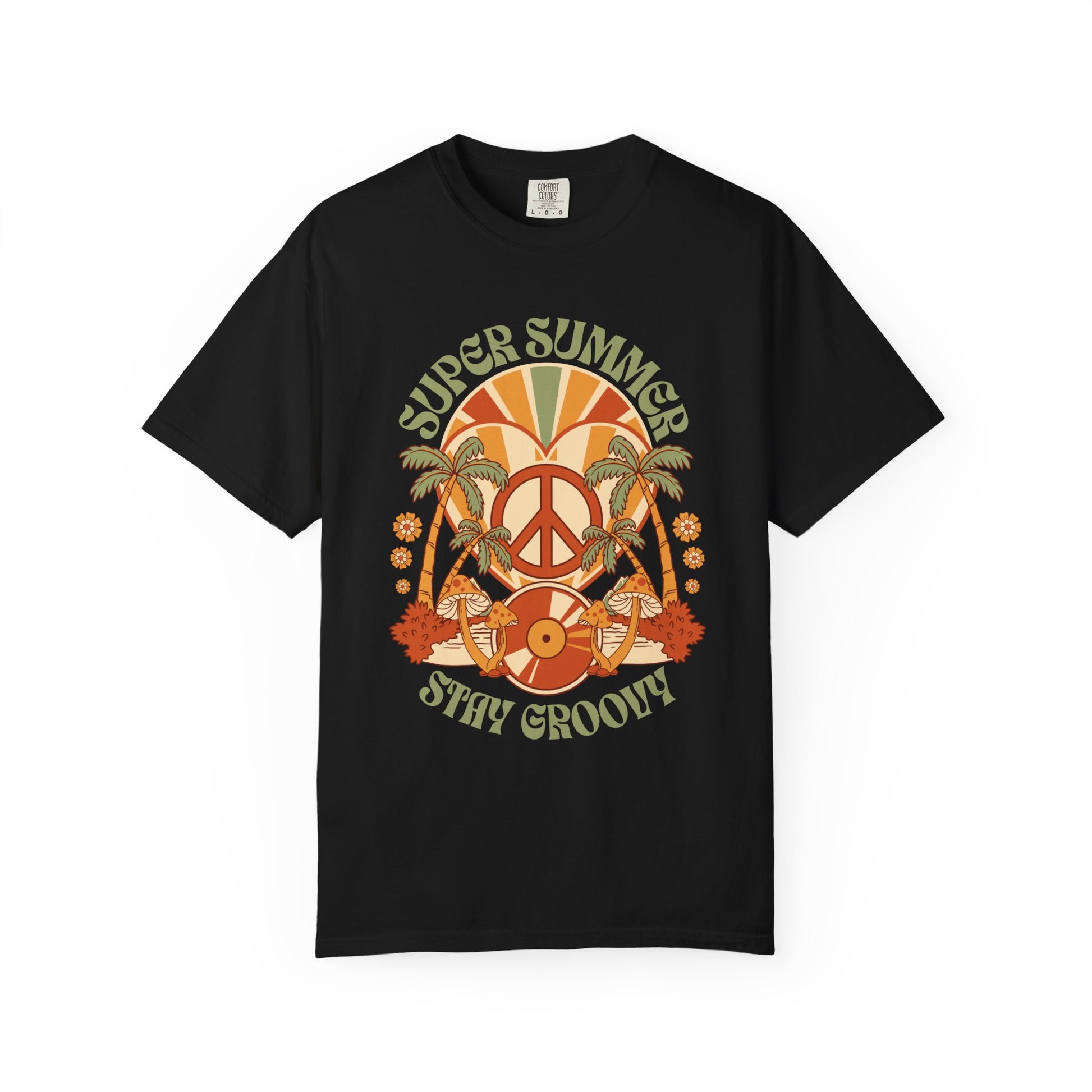 Super Summer Groovy Tee – Peace, Palms & Retro Vibes