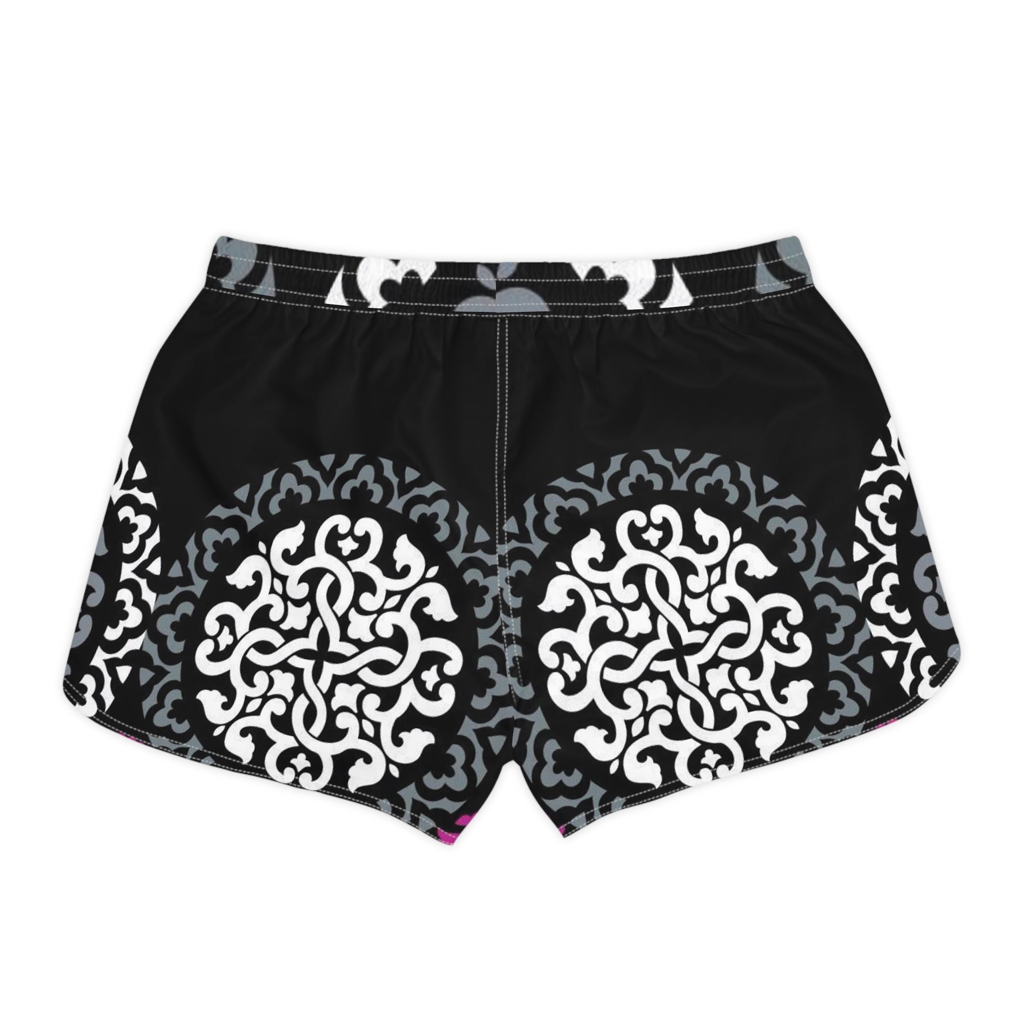 Women's Casual Shorts — Black Medallion Boho Print