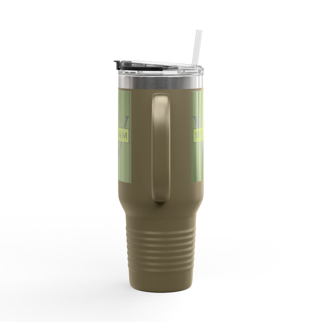 Personalized Custom Tumbler with Initials, Handle & Straw  40oz