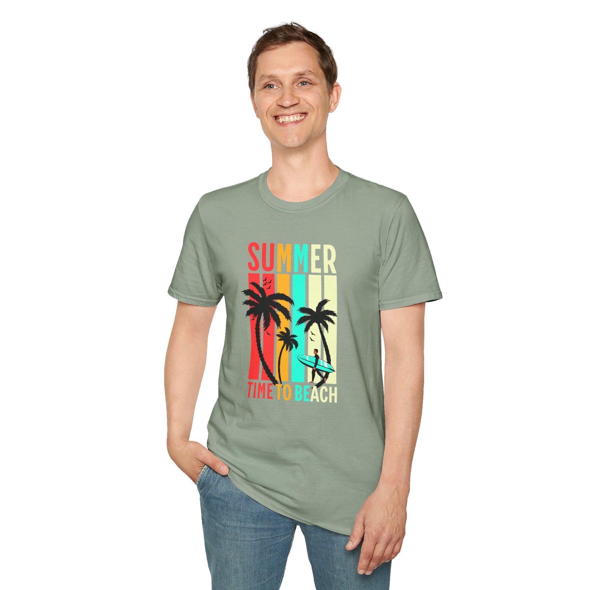 Time to Beach Retro Vibes Unisex Summer Shirt