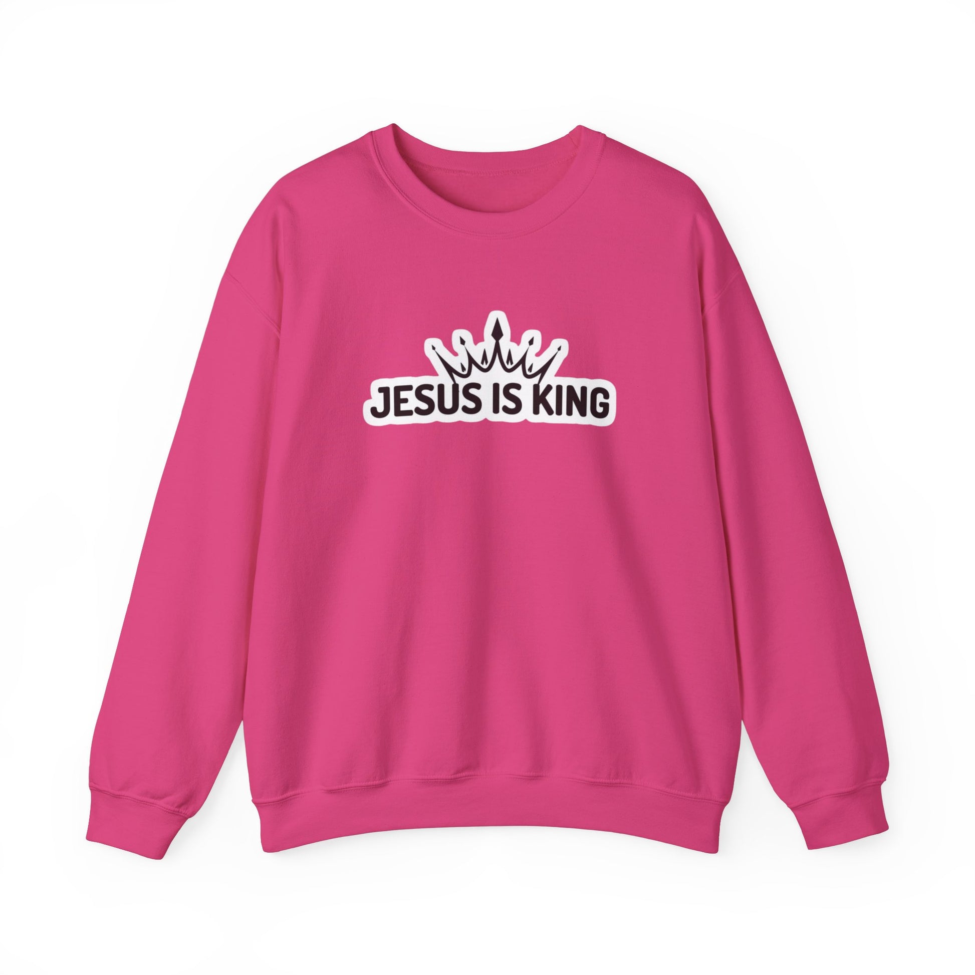 "Jesus is King" Christian Unisex Crewneck Sweatshirt – Bold Faith, Cozy Comfort