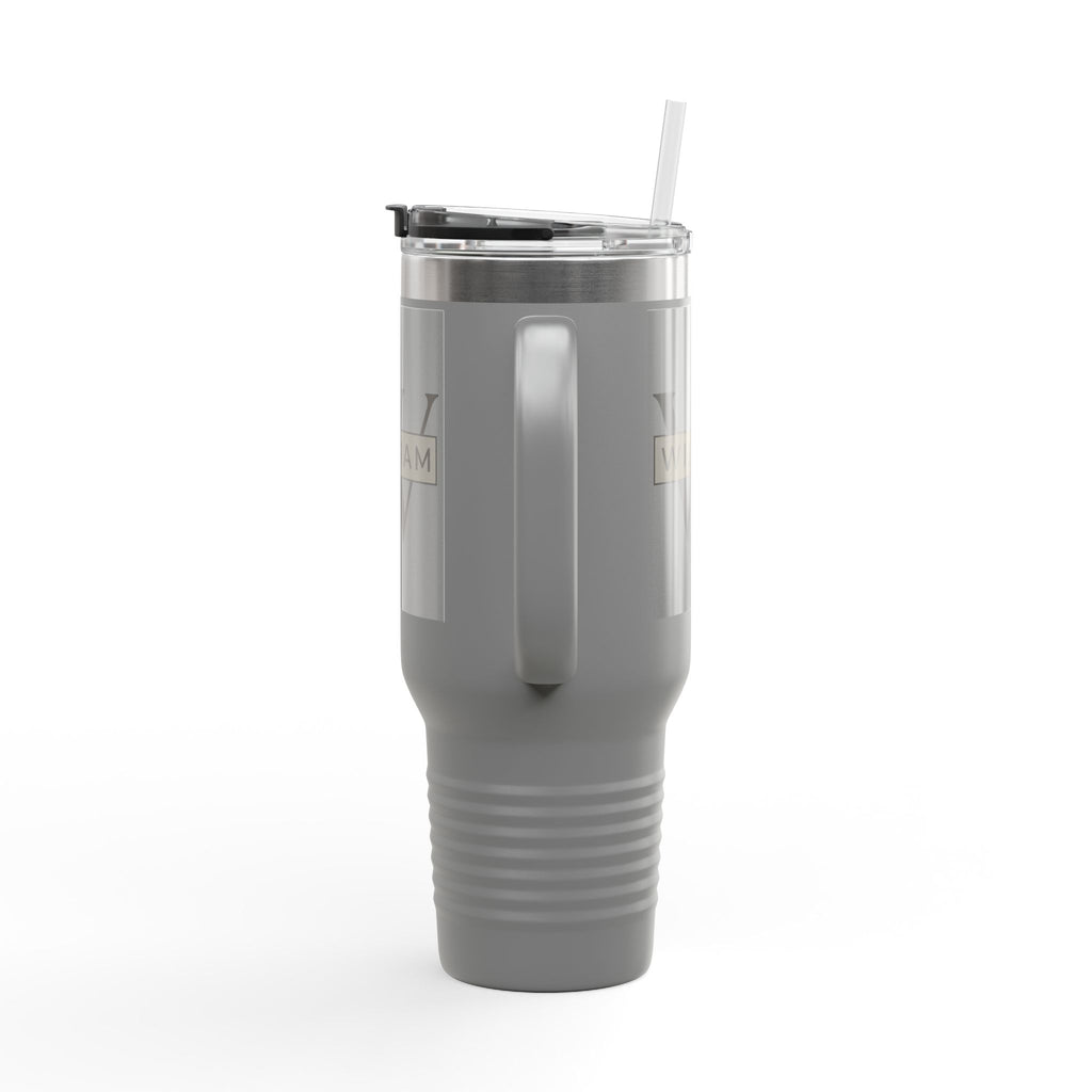 Personalized Custom Tumbler with Initials, Handle & Straw  40oz