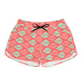 Coral Mint Leaf Pattern Women's Casual Shorts — Tropical Summer Lounge Shorts