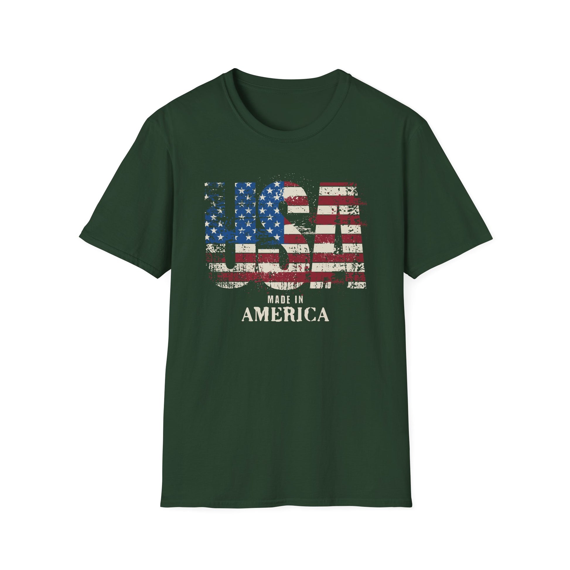 Made in America-American Flag Graphic Tee for the 4th of July