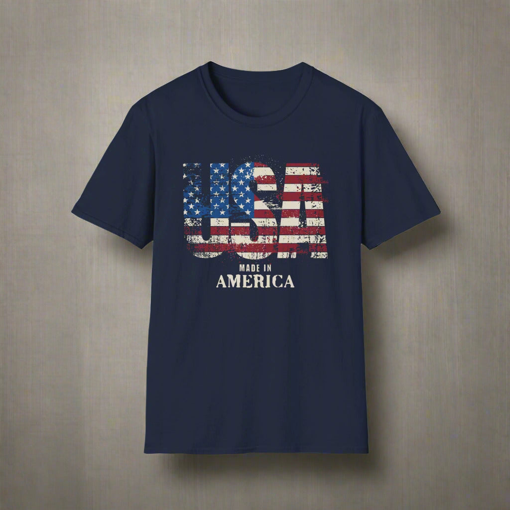Made in America-American Flag Graphic Tee for the 4th of July