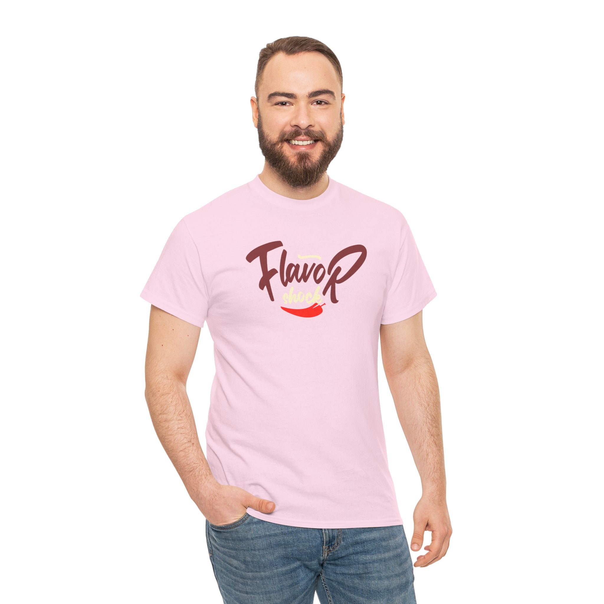 Flavor Shock Champion Unisex Heavy Cotton Tee – Chili Cook-Off Apparel for the Bold & Spicy!