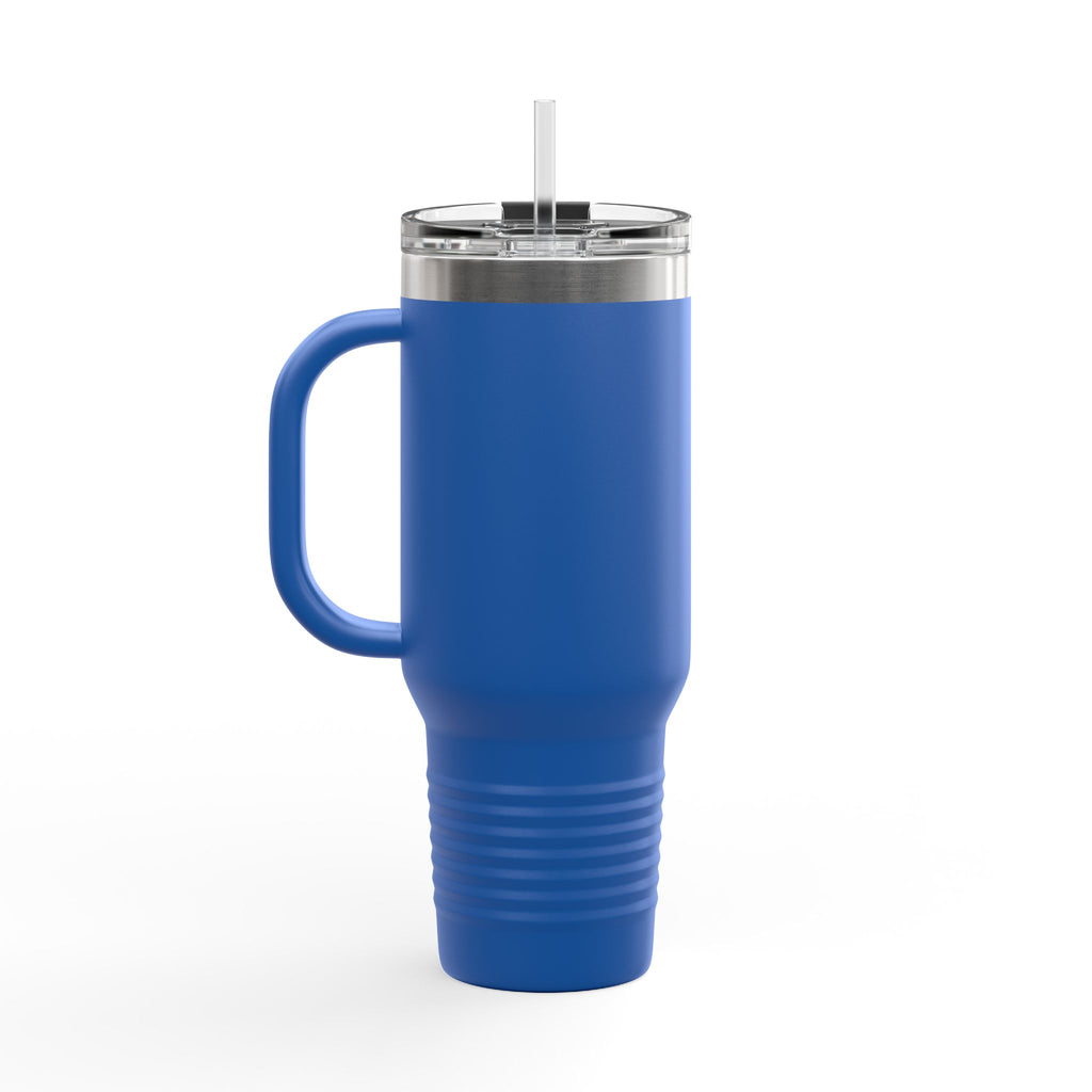 Custom Insulated Coffee Tumbler with Logo, Handle & Straw-Office Business Card Tumbler