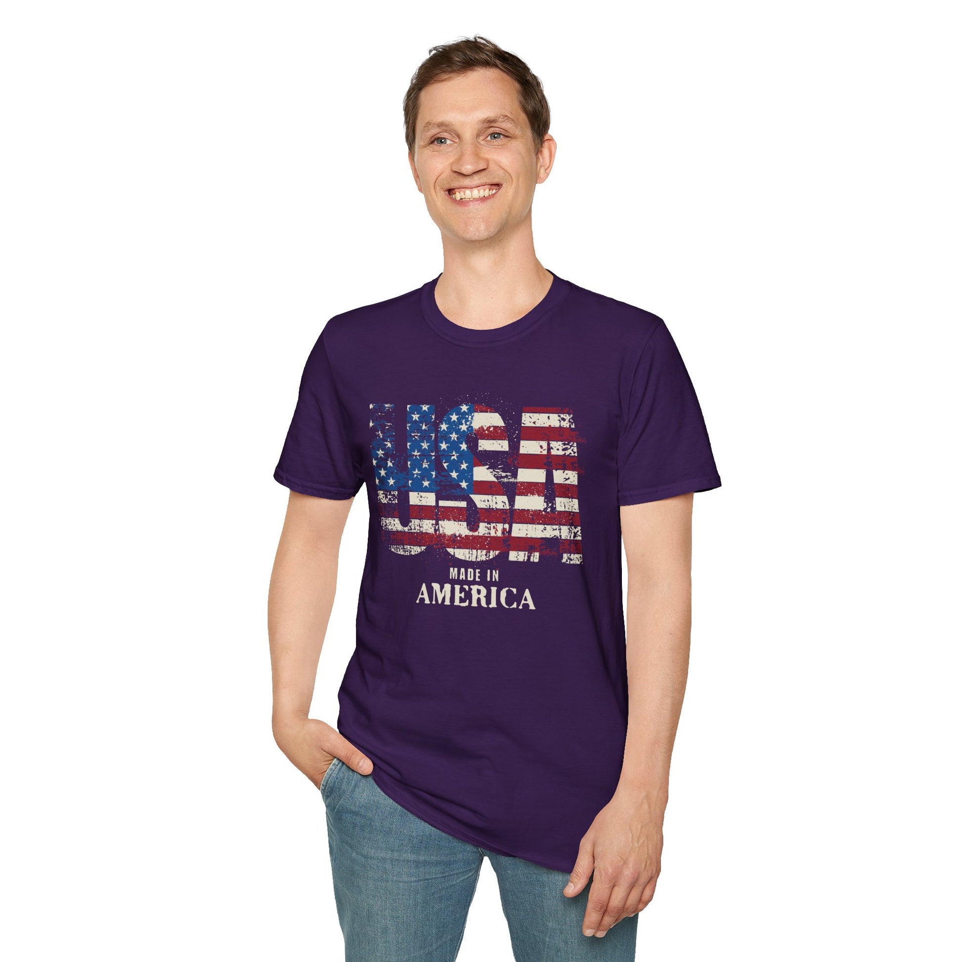 Made in America-American Flag Graphic Tee for the 4th of July