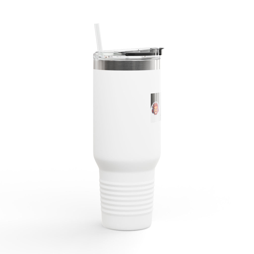 Custom Insulated Coffee Tumbler with Logo, Handle & Straw-Office Business Card Tumbler