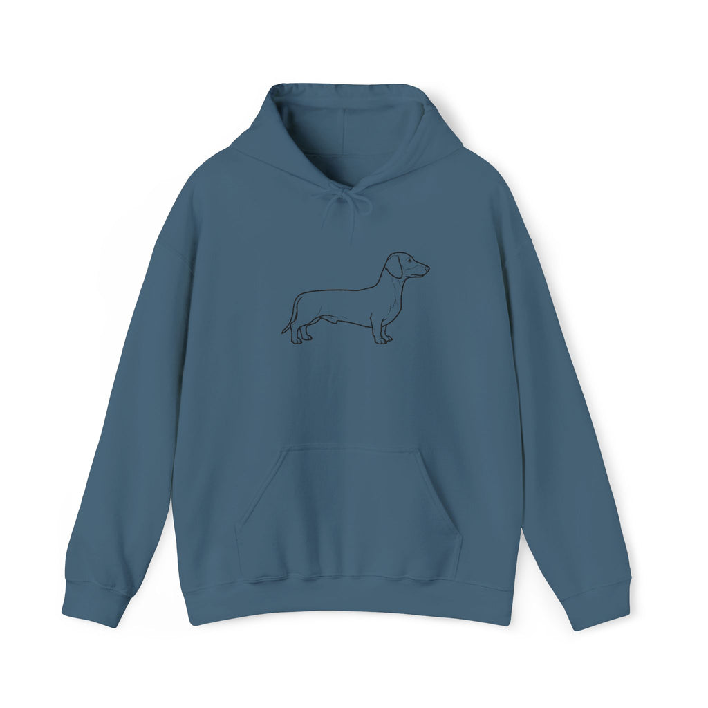 Dachshund Outline Hoodie — Minimalist Wiener Dog Sweatshirt