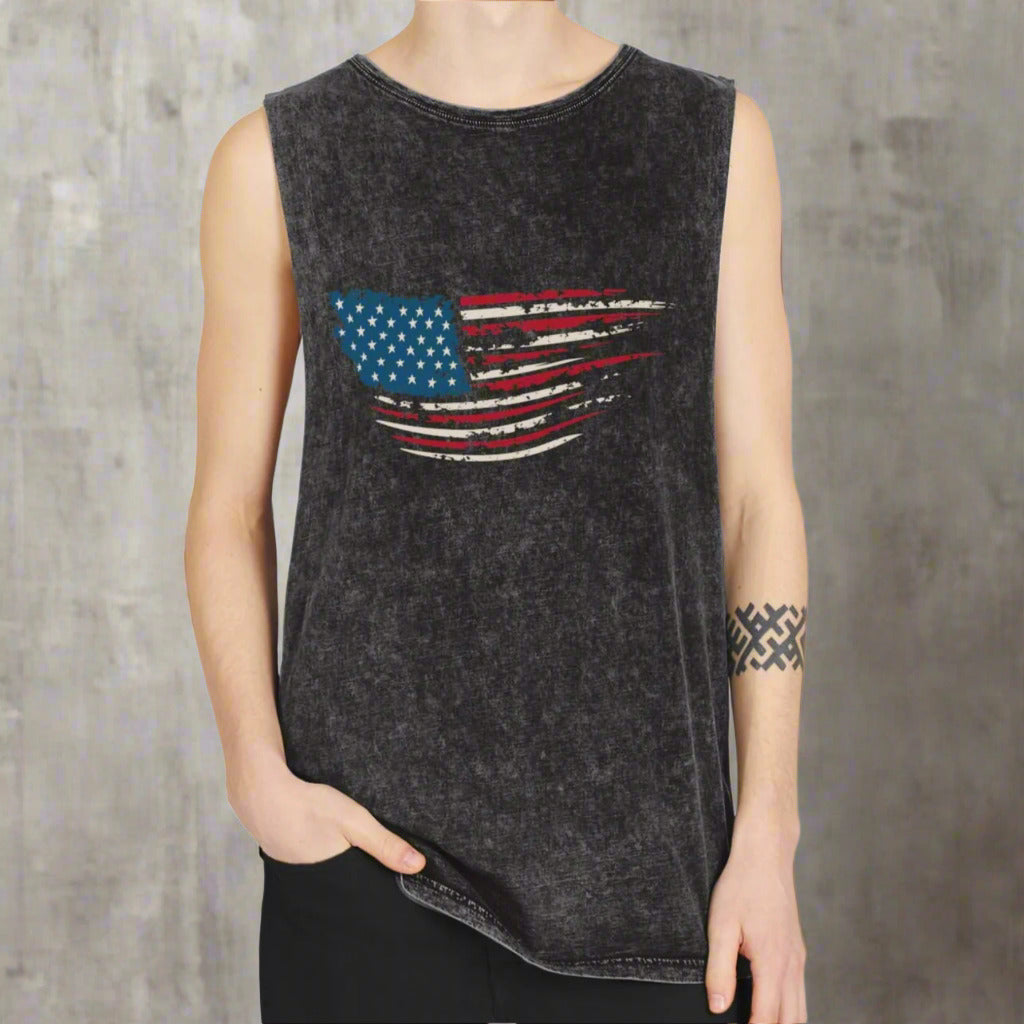“Stars, Stripes & Sleeveless Vibes” – USA Flag Tank Top for 4th of July Fireworks & Freedom