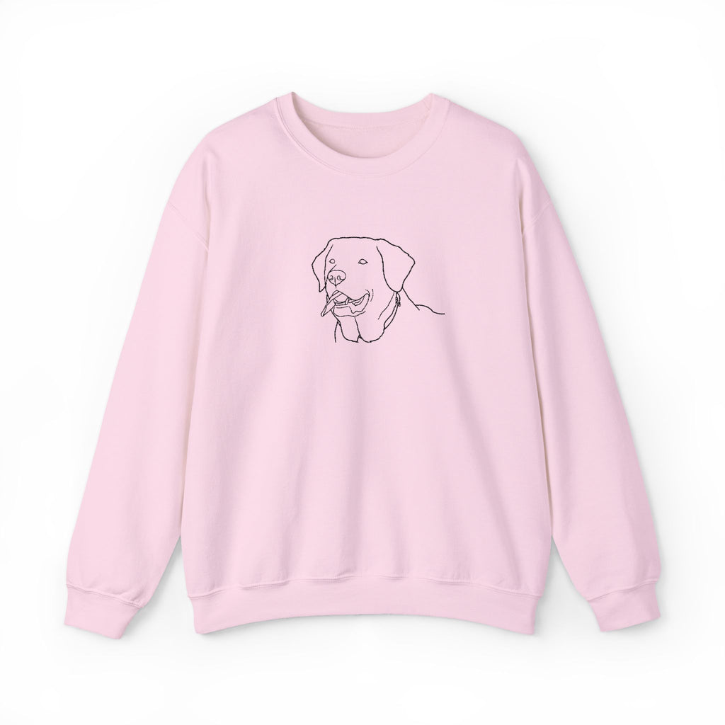 Labrador Love Graphic Crewneck Sweatshirt-Minimal Line Art