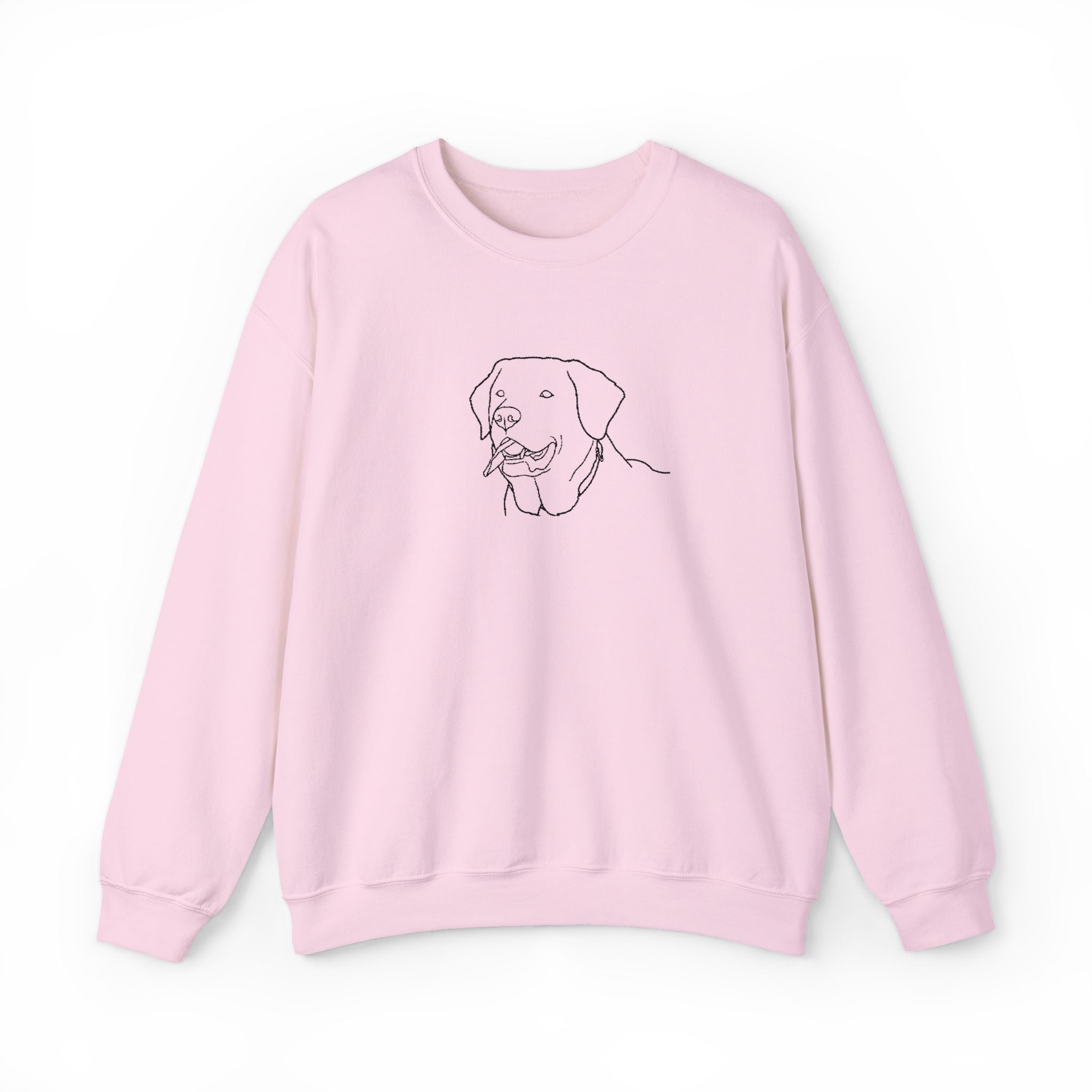 Labrador Love Graphic Crewneck Sweatshirt-Minimal Line Art