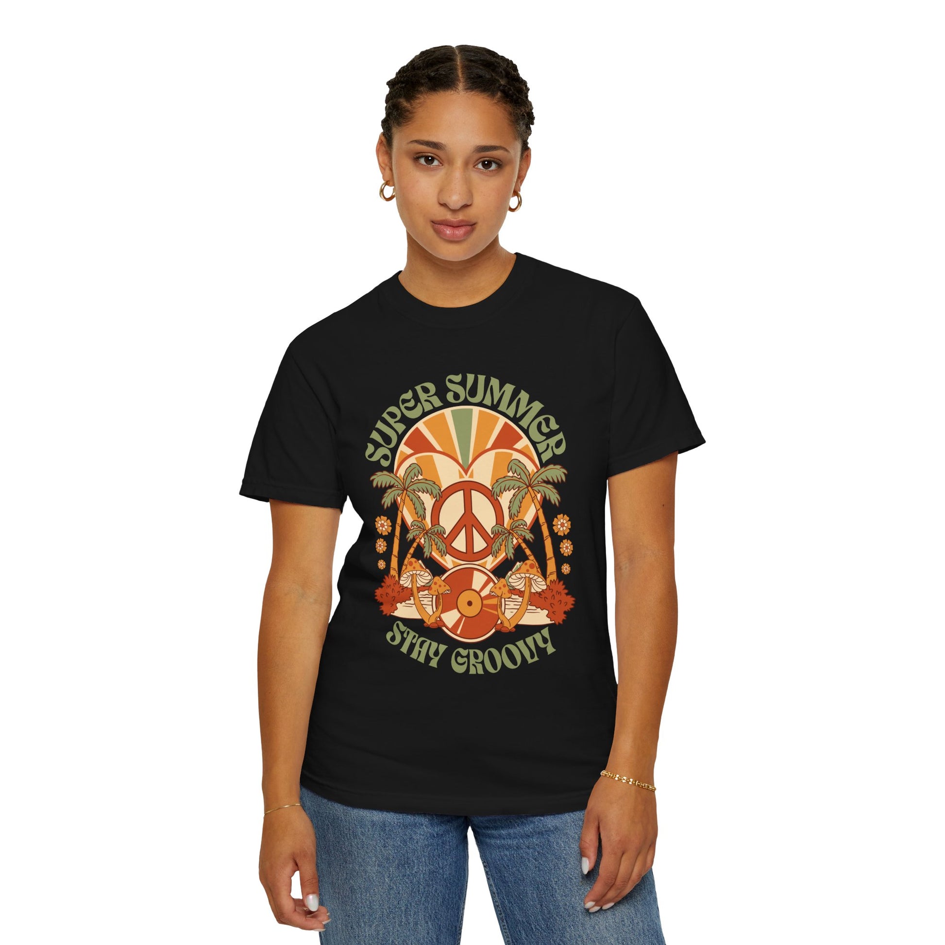 Super Summer Groovy Tee – Peace, Palms & Retro Vibes