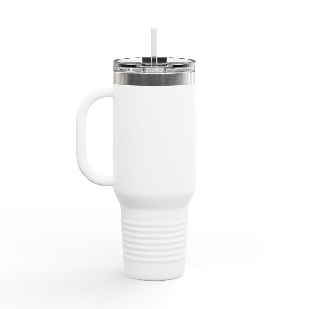 Custom Insulated Coffee Tumbler with Logo, Handle & Straw-Office Business Card Tumbler