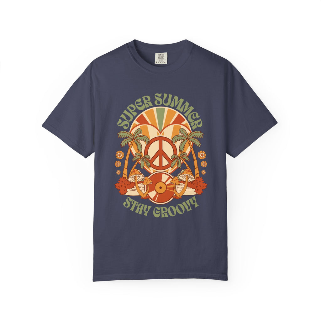 Super Summer Groovy Tee – Peace, Palms & Retro Vibes